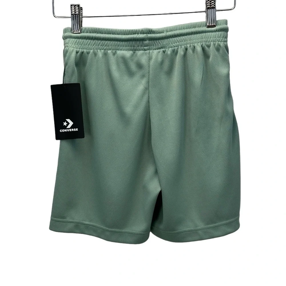 Converse Boys Drawstring Elastic Waist Active Shorts - Jade Green - size Small